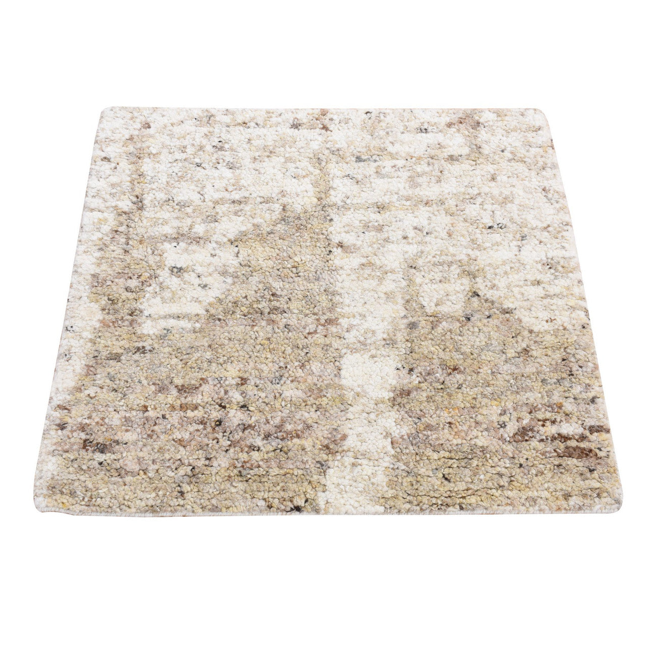 Modern and Contemporary Wool Hand Knotted Rug Brown No Border 3.0X3.0 -O087190