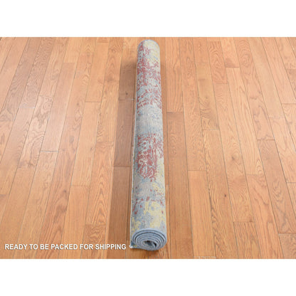 Modern and Contemporary Wool Hand Knotted Rug Blue No Border 3.10X5.10 -O087197