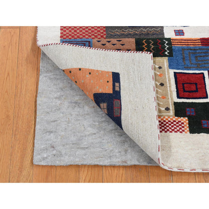 Tribal & Geometric Wool Hand Knotted Rug Ivory Ivory 3.10X5.8 -O087198
