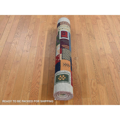 Tribal & Geometric Wool Hand Knotted Rug Ivory Ivory 3.10X5.8 -O087198