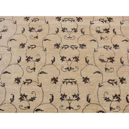 Transitional Wool Hand Knotted Rug Beige No Border 4.7X6.4 -O087199