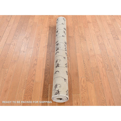 Transitional Wool Hand Knotted Rug Beige No Border 4.7X6.4 -O087199