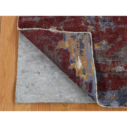 Wool and Silk Wool & Silk Hand Knotted Rug Red No Border 2.7X8.1 -O087211