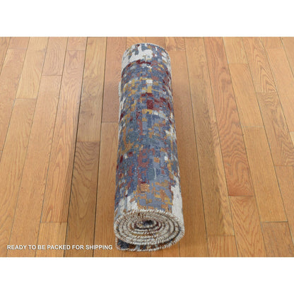 Wool and Silk Wool & Silk Hand Knotted Rug Red No Border 2.7X8.1 -O087211