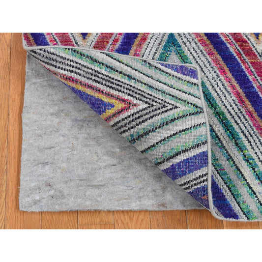 Modern and Contemporary Wool & Silk Hand Knotted Rug Pink No Border 4.0X6.2 -O087215
