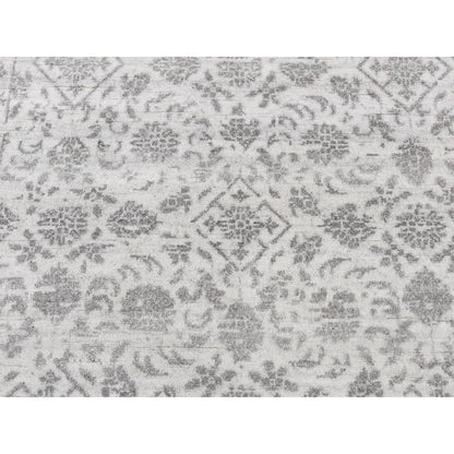 Transitional Wool & Silk Hand Knotted Rug Ivory Ivory 4.1X6.2 -O087223