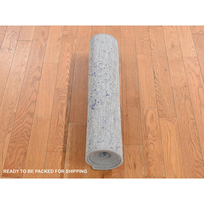 Transitional Wool & Silk Hand Knotted Rug Grey No Border 2.6X8.5 -O087225