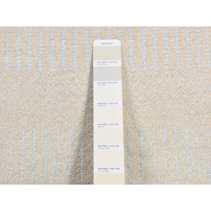 Modern and Contemporary Wool & Silk Hand Knotted Rug Ivory No Border 2.7X8.4 -O087233