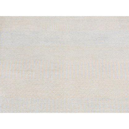 Modern and Contemporary Wool & Silk Hand Knotted Rug Ivory No Border 2.7X8.4 -O087233