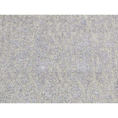 Tribal & Geometric Wool & Silk Hand Loomed Rug Grey No Border 2.5X8.2 -O087234