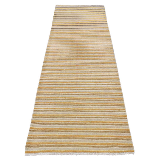 Transitional Wool Hand Knotted Rug Beige No Border 2.7X8.6 -O087241