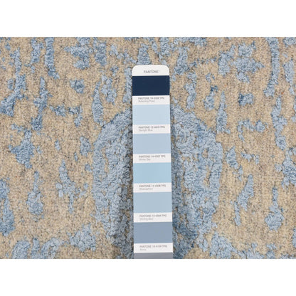 Wool and Silk Wool & Art Silk Hand Loomed Rug Blue No Border 2.5X10.1 -O087247