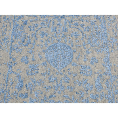 Wool and Silk Wool & Art Silk Hand Loomed Rug Blue No Border 2.5X10.1 -O087247