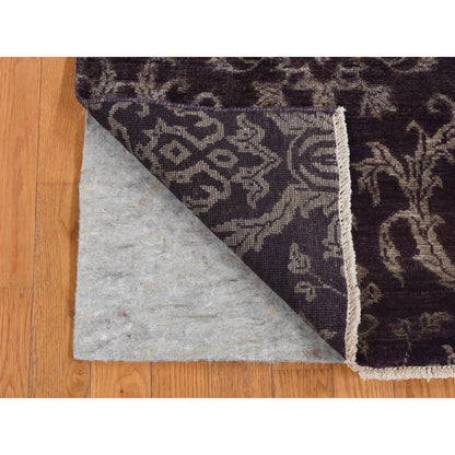 Transitional Wool & Silk Hand Knotted Rug Brown No Border 2.5X9.8 -O087251