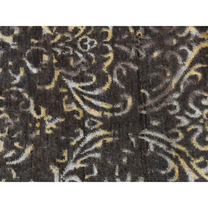 Transitional Wool & Silk Hand Knotted Rug Brown No Border 2.0X9.10 -O087252