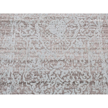 Transitional Wool & Silk Hand Knotted Rug Green No Border 2.6X10.0 -O087253