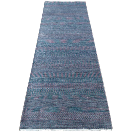Modern and Contemporary Wool & Silk Hand Knotted Rug Green No Border 2.7X8.10 -O087257