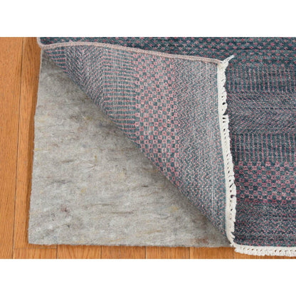 Modern and Contemporary Wool & Silk Hand Knotted Rug Green No Border 2.7X8.10 -O087257