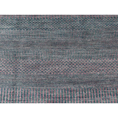 Modern and Contemporary Wool & Silk Hand Knotted Rug Green No Border 2.7X8.10 -O087257