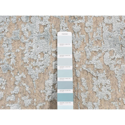 Wool and Silk Wool & Art Silk Hand Loomed Rug Beige No Border 2.5X10.1 -O087260