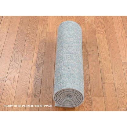 Wool and Silk Wool & Art Silk Hand Loomed Rug Beige No Border 2.5X10.1 -O087260