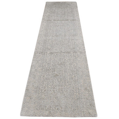 Modern and Contemporary Wool & Silk Hand Loomed Rug Beige No Border 2.5X10.0 -O087263