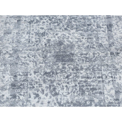 Transitional Wool & Pure Silk Hand Knotted Rug Grey No Border 2.8X10.0 -O087270