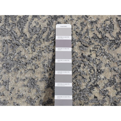 Transitional Wool & Silk Hand Loomed Rug Grey No Border 2.5X10.1 -O087271