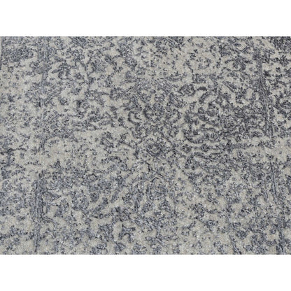 Transitional Wool & Silk Hand Loomed Rug Grey No Border 2.5X10.1 -O087271