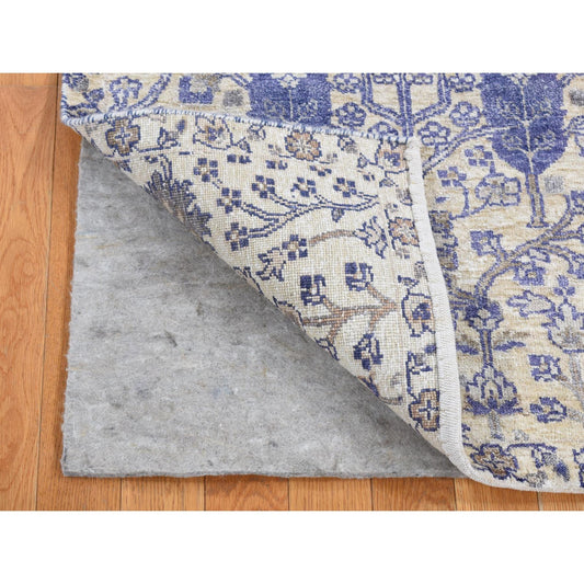 Transitional Wool & Silk Hand Knotted Rug Purple No Border 2.7X10.1 -O087274