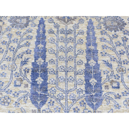 Transitional Wool & Silk Hand Knotted Rug Purple No Border 2.7X10.1 -O087274