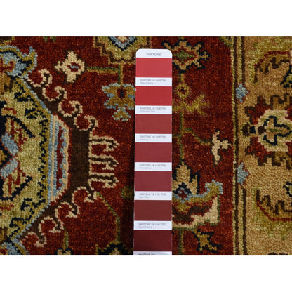 Heriz Wool Hand Knotted Rug Red Gold 2.9X9.9 -O087275