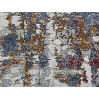 Modern and Contemporary Wool & Silk Hand Knotted Rug Grey No Border 2.6X10.0 -O087277