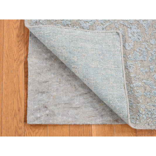 Transitional Wool & Art Silk Hand Loomed Rug Blue No Border 2.6X12.1 -O087297