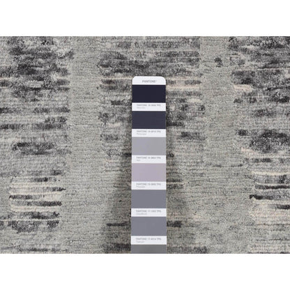 Modern and Contemporary Wool Hand Knotted Rug Grey No Border 2.6X12.0 -O087300