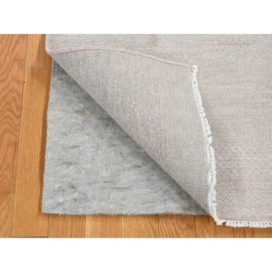 Modern and Contemporary Wool & Silk Hand Knotted Rug Pink No Border 2.7X11.3 -O087302