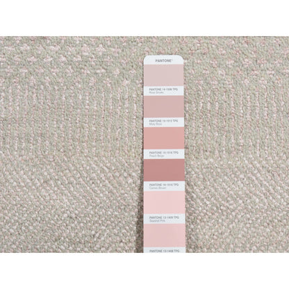 Modern and Contemporary Wool & Silk Hand Knotted Rug Pink No Border 2.7X11.3 -O087302