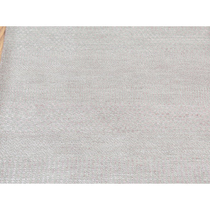 Modern and Contemporary Wool & Silk Hand Knotted Rug Pink No Border 2.7X11.3 -O087302