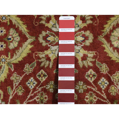 Fine Oriental Wool Hand Knotted Rug Red Ivory 2.4X11.5 -O087305