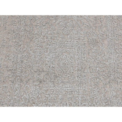 Modern and Contemporary Wool & Silk Hand Loomed Rug Grey Gray 2.5X12.0 -O087306