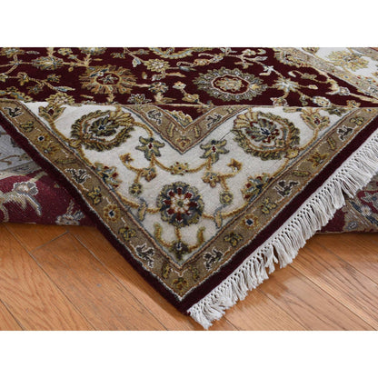 Rajasthan Wool & Silk Hand Knotted Rug Red Ivory 5.1X7.1 -O087320