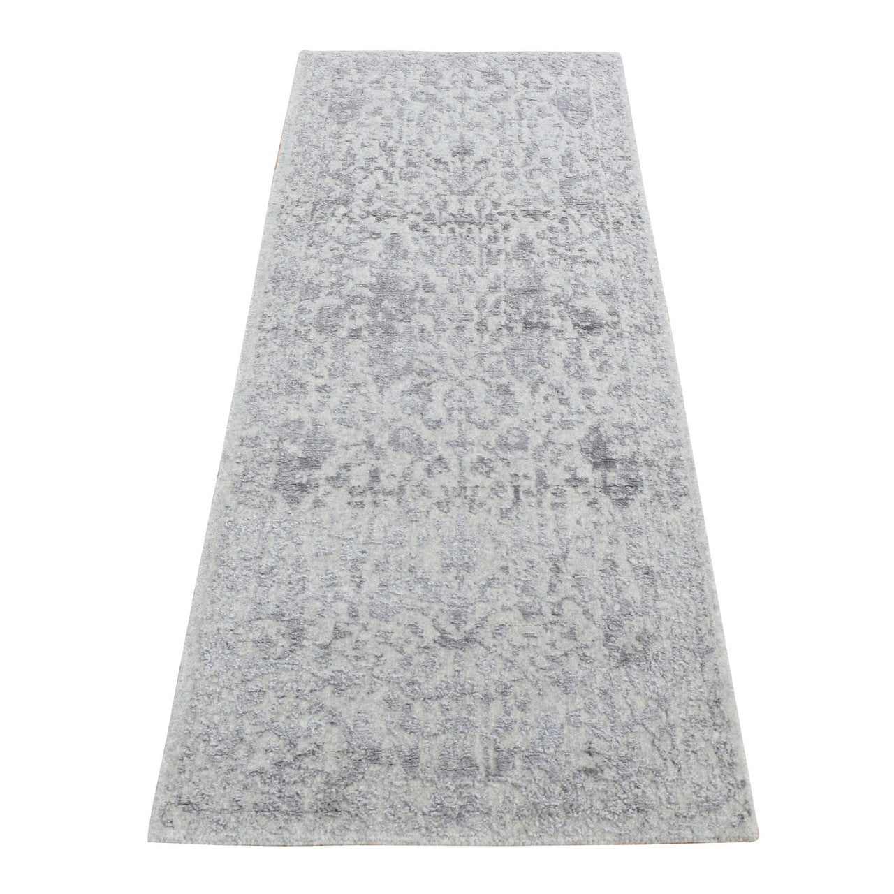 Gray 2'5" x 6'0" Handloom Wool/Silk Rug -O087324