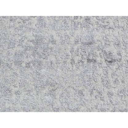 Hand-Loomed Wool & Silk Hand Loomed Rug Grey Gray 2.5X6.0 -O087324
