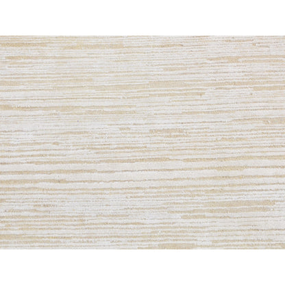 Modern and Contemporary Wool & Silk Hand Knotted Rug Ivory No Border 2.6X6.5 -O087332