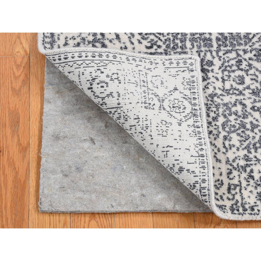 Mamluk Wool & Art Silk Hand Loomed Rug Black No Border 2.5X5.10 -O087341
