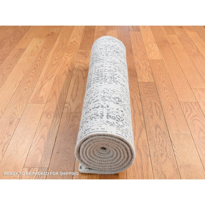 Mamluk Wool & Art Silk Hand Loomed Rug Black No Border 2.5X5.10 -O087341
