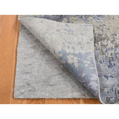 Modern and Contemporary Wool & Silk Hand Knotted Rug Grey No Border 2.7X5.9 -O087345