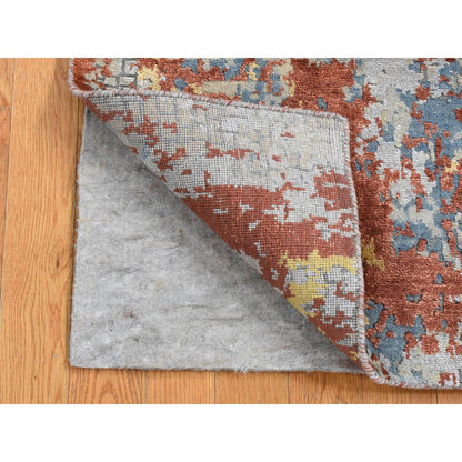 Modern and Contemporary Wool & Silk Hand Knotted Rug Grey No Border 2.6X5.10 -O087351