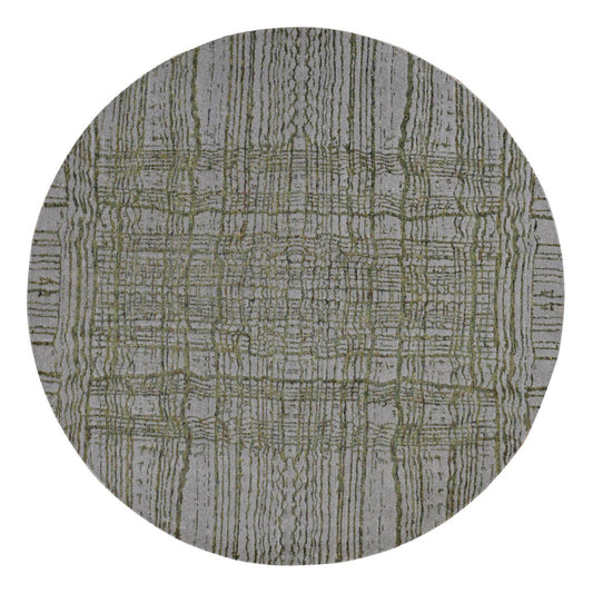 Modern and Contemporary Wool & Art Silk Hand Loomed Rug Grey No Border 7.10X7.10 -O087355