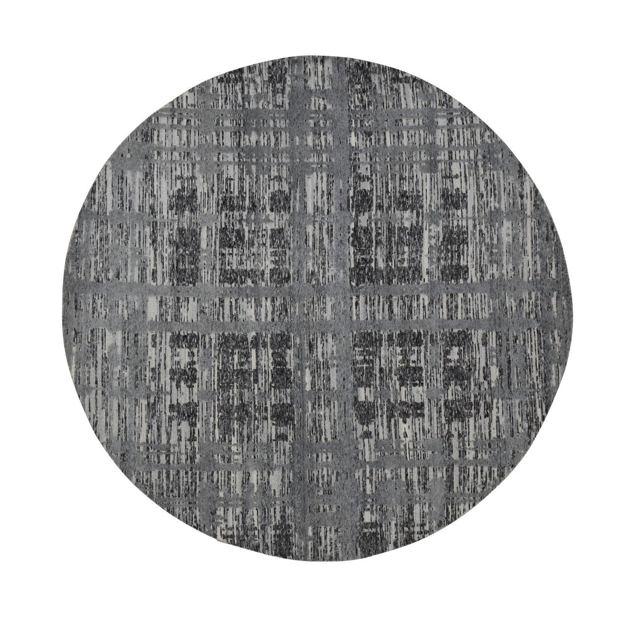Modern and Contemporary Wool Hand Knotted Rug Grey No Border 8.1X8.1 -O087357